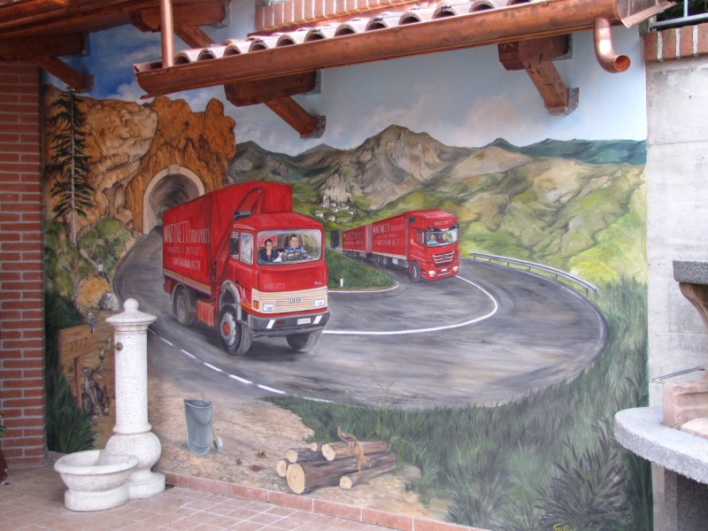 Murales presso la Ditta Martinetti Autotrasporti di Cantarana