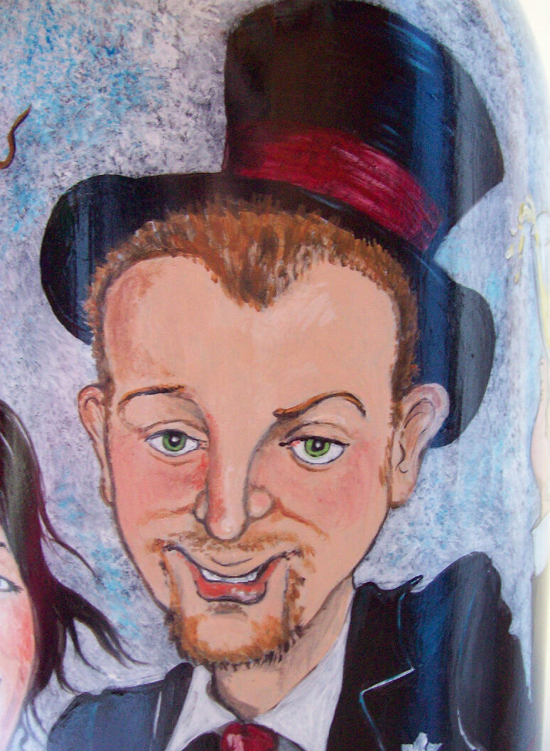 dettaglio caricatura dello sposo