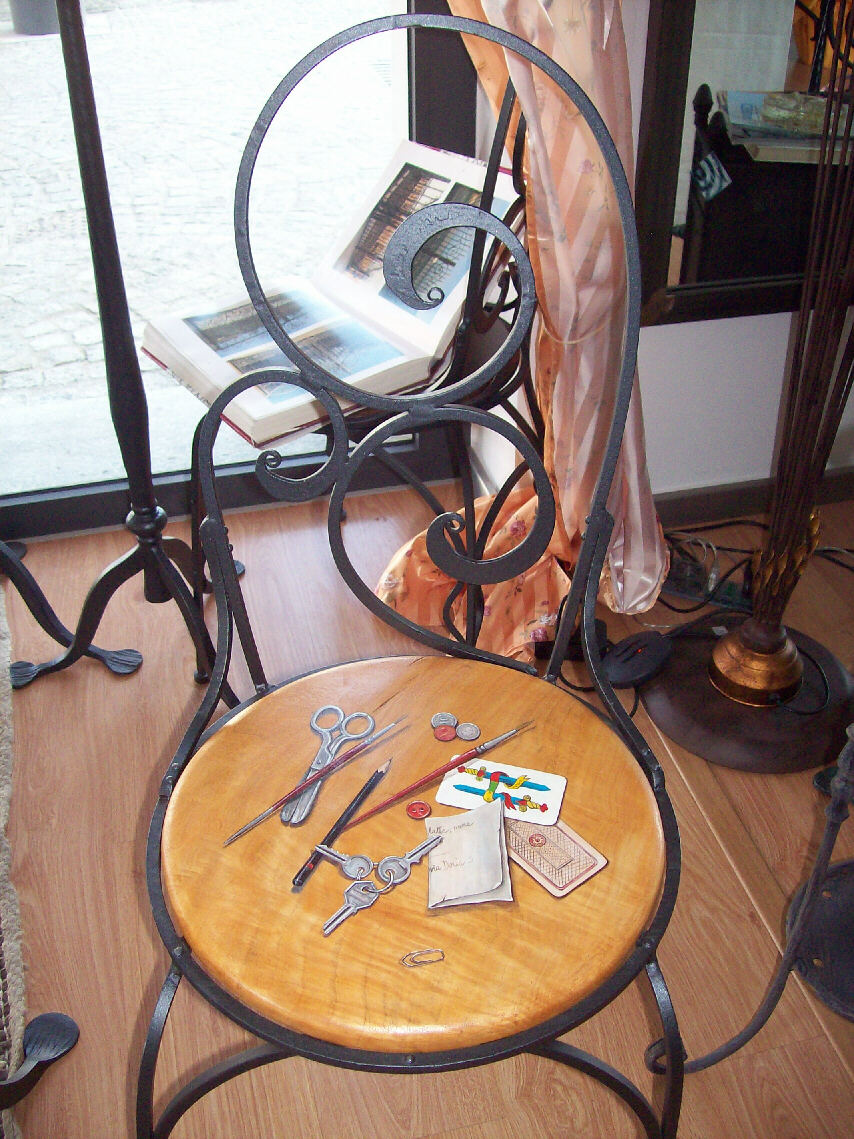 trompe l'oeil sedia