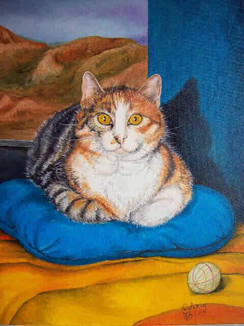 qadro a olio gatto